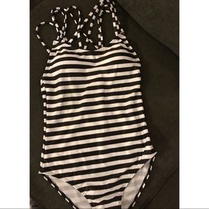 Black & White stripped one piece bathing suit