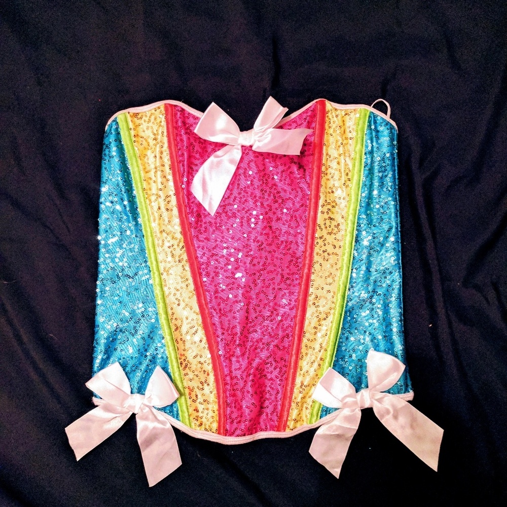 Rainbow sequined corset