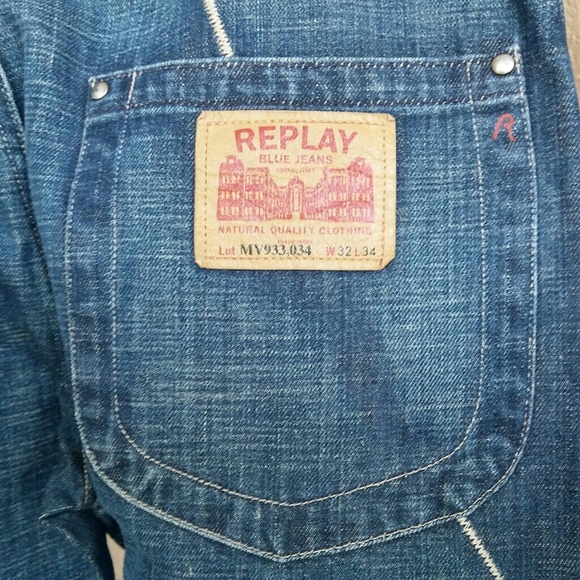 Men's Replay Jeans 32 Size Run Big W34" L34" - Picture 3 of 7