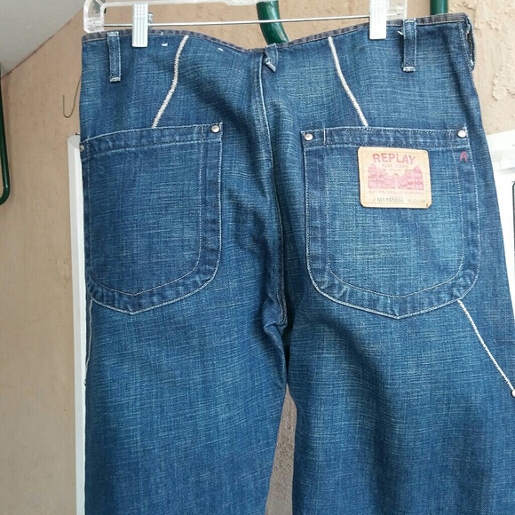 Men's Replay Jeans 32 Size Run Big W34" L34" - Picture 6 of 7