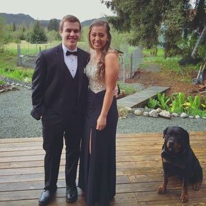 Back illusion prom dress