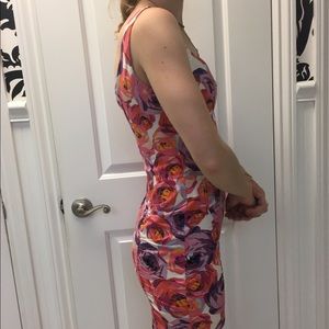 Nanette Lepore cotton rushed body con dress