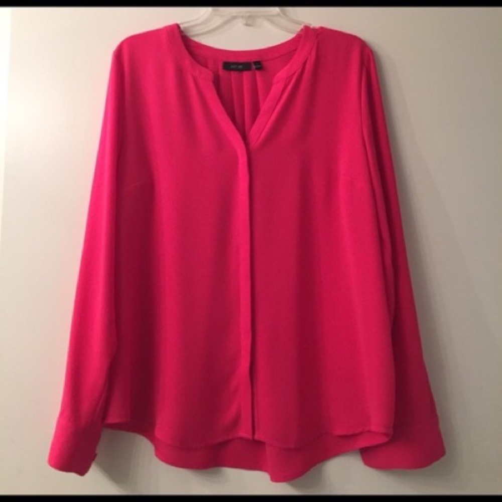 APT 9 Pink long sleeve shirt blouse size Large