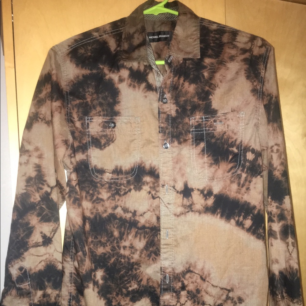 Michael Brandon unique tie dye button up