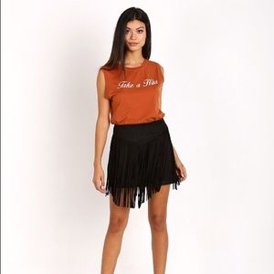 [smym] • [rancho fringe skirt]