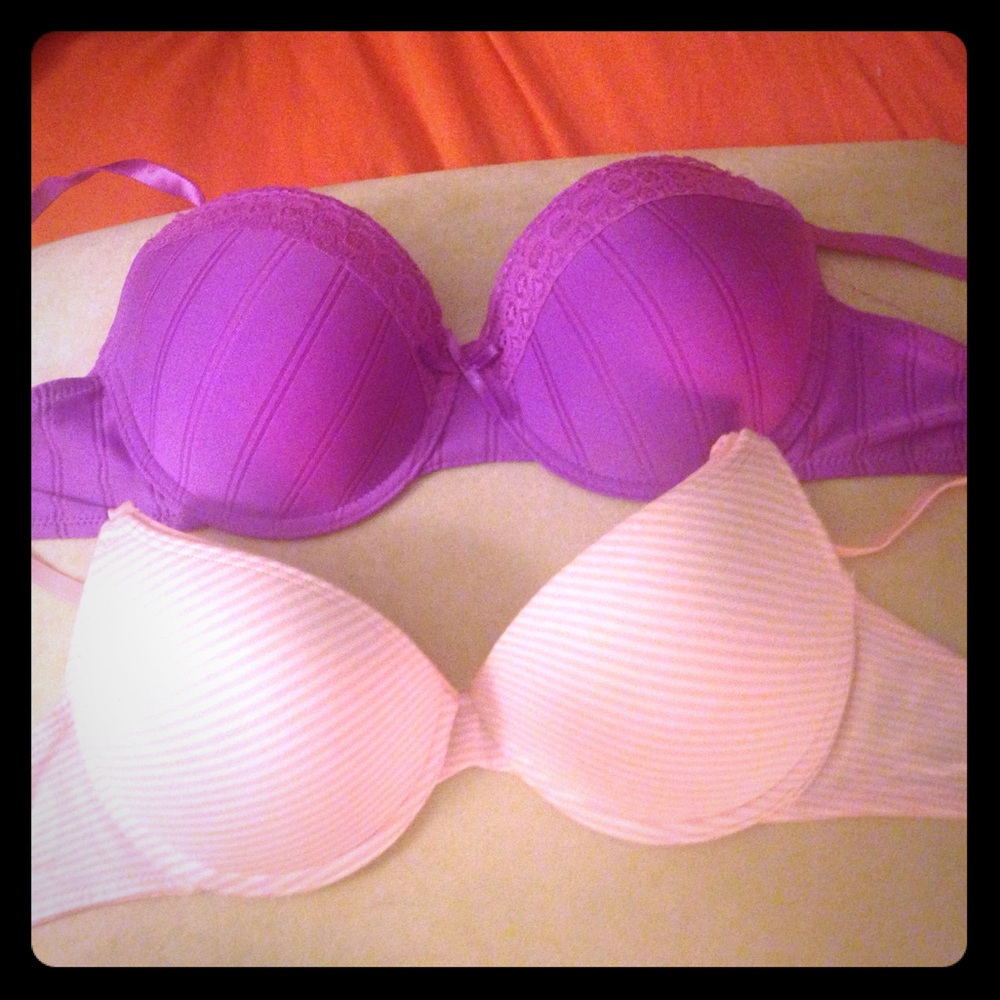 Bras! Pink striped 34B fuschia 36C