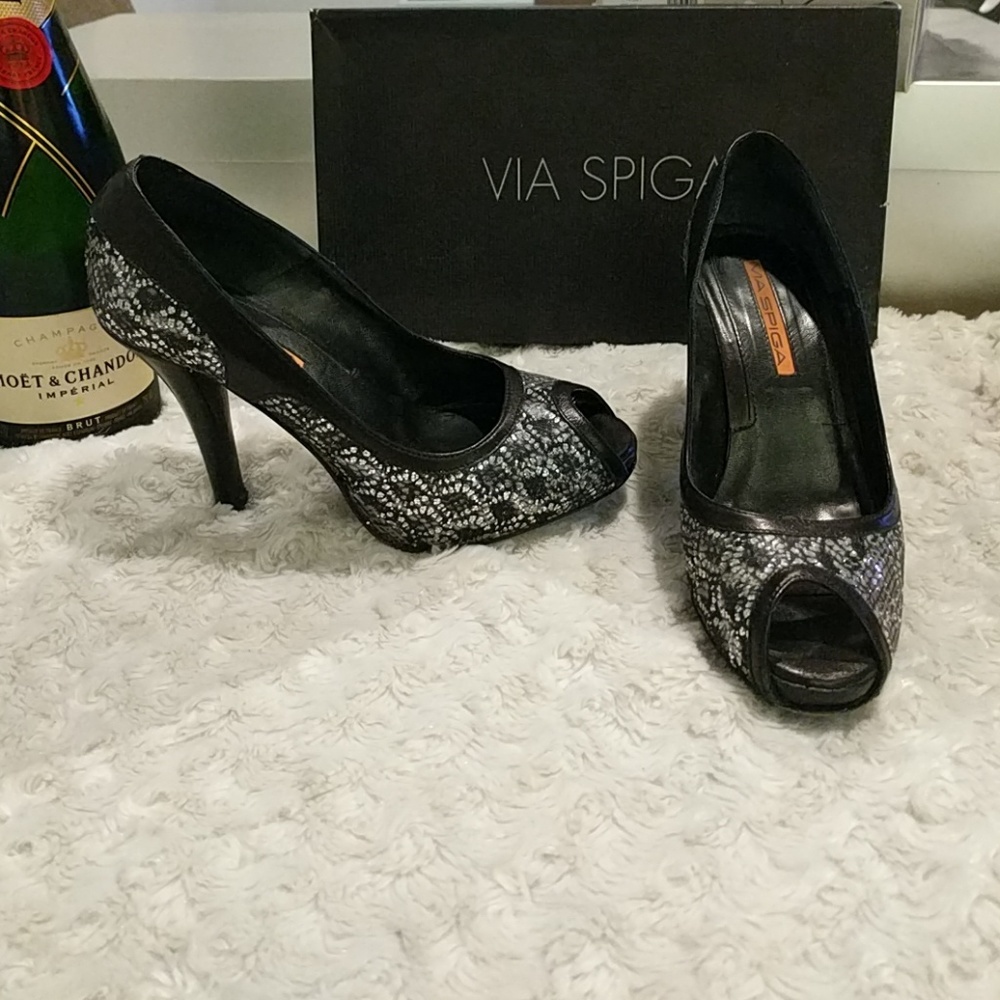 Glittery glamorous retro heels