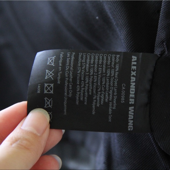 ✨HP✨NWOT Alexander Wang Embellished Shearling Coat - Picture 8 of 10