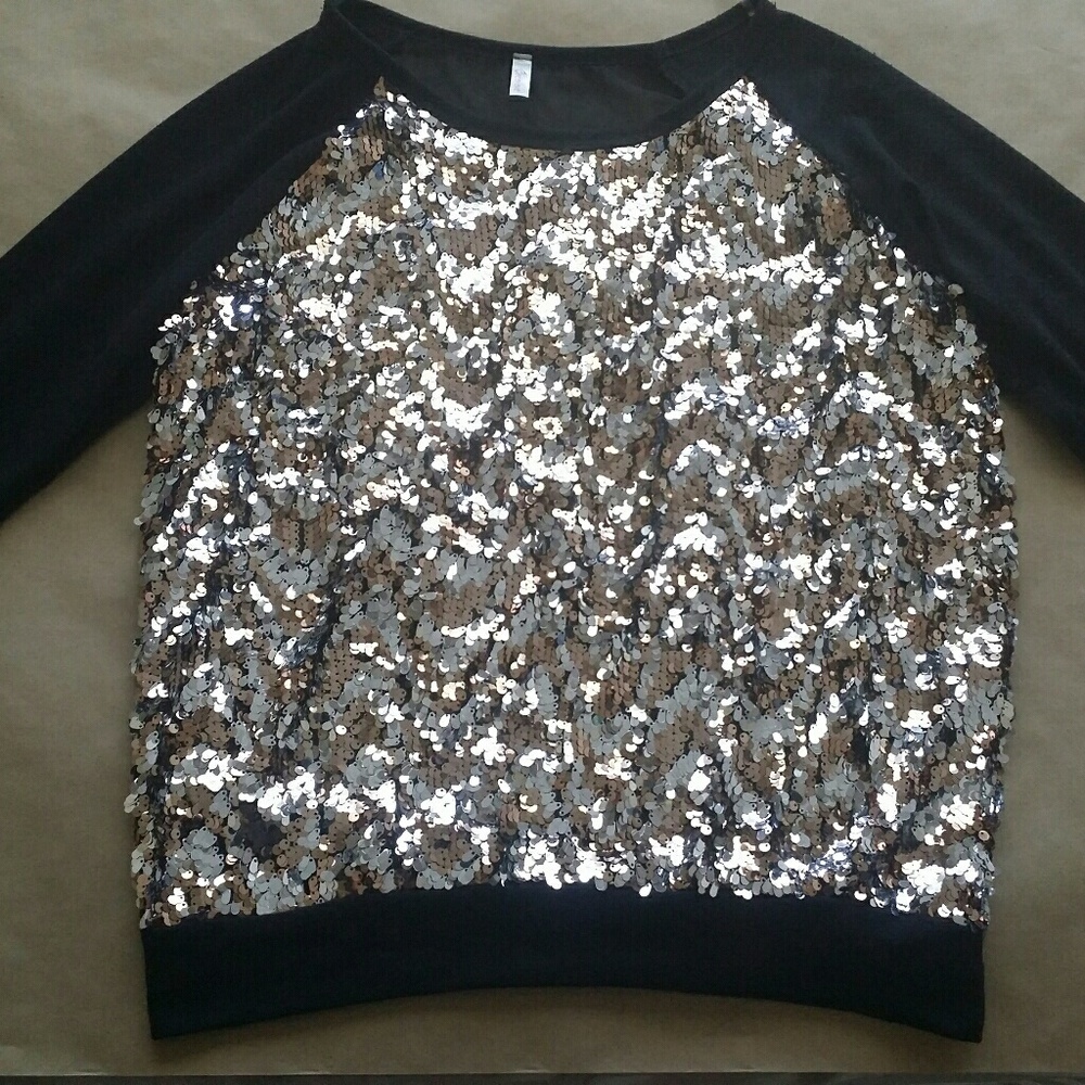 Black Sequin Dressy Top