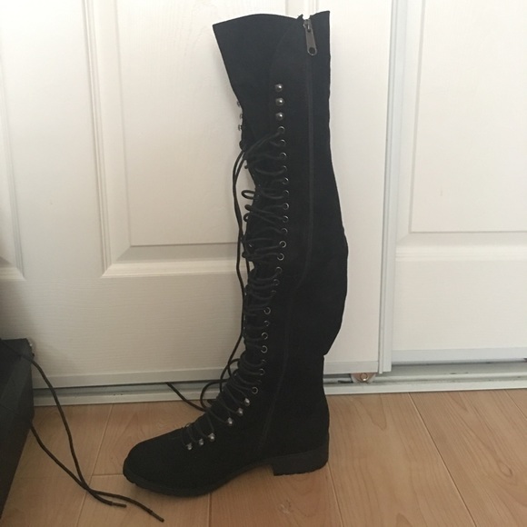 Over the knee combat boots - Picture 3 of 4