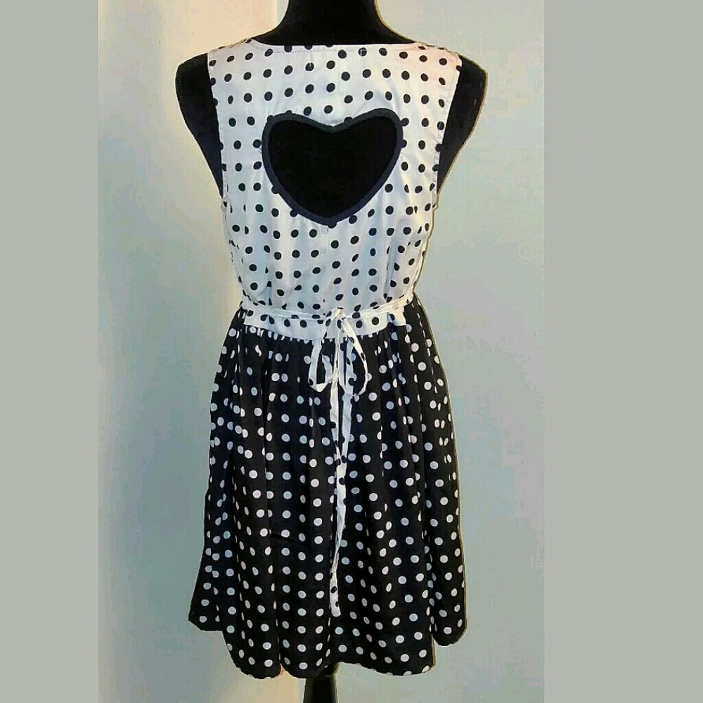 Band Of Gypsies Heart Cut Out Dress Polka Dot