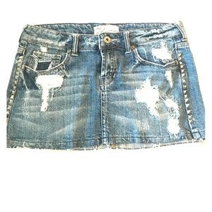 Studded detail jean skirt