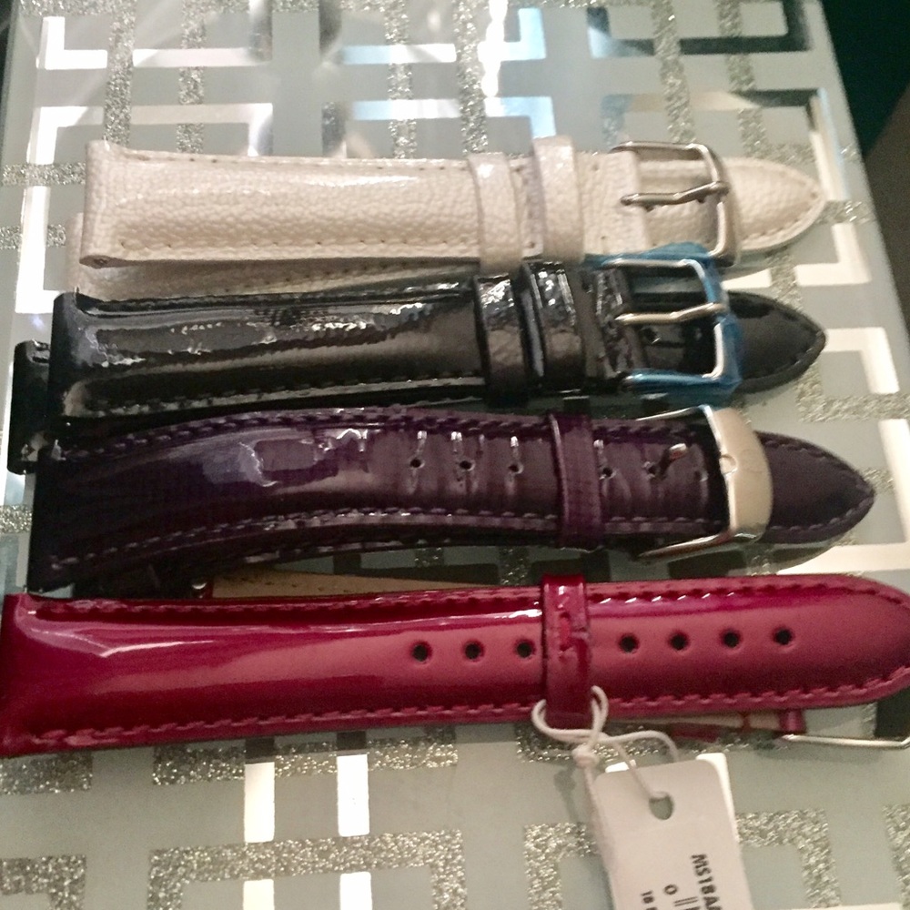 18" Michele leather watch bands a