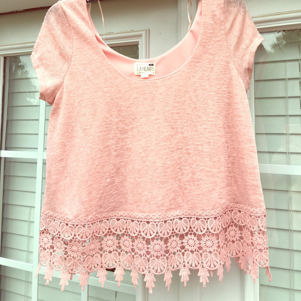 Cute lace pink blouse