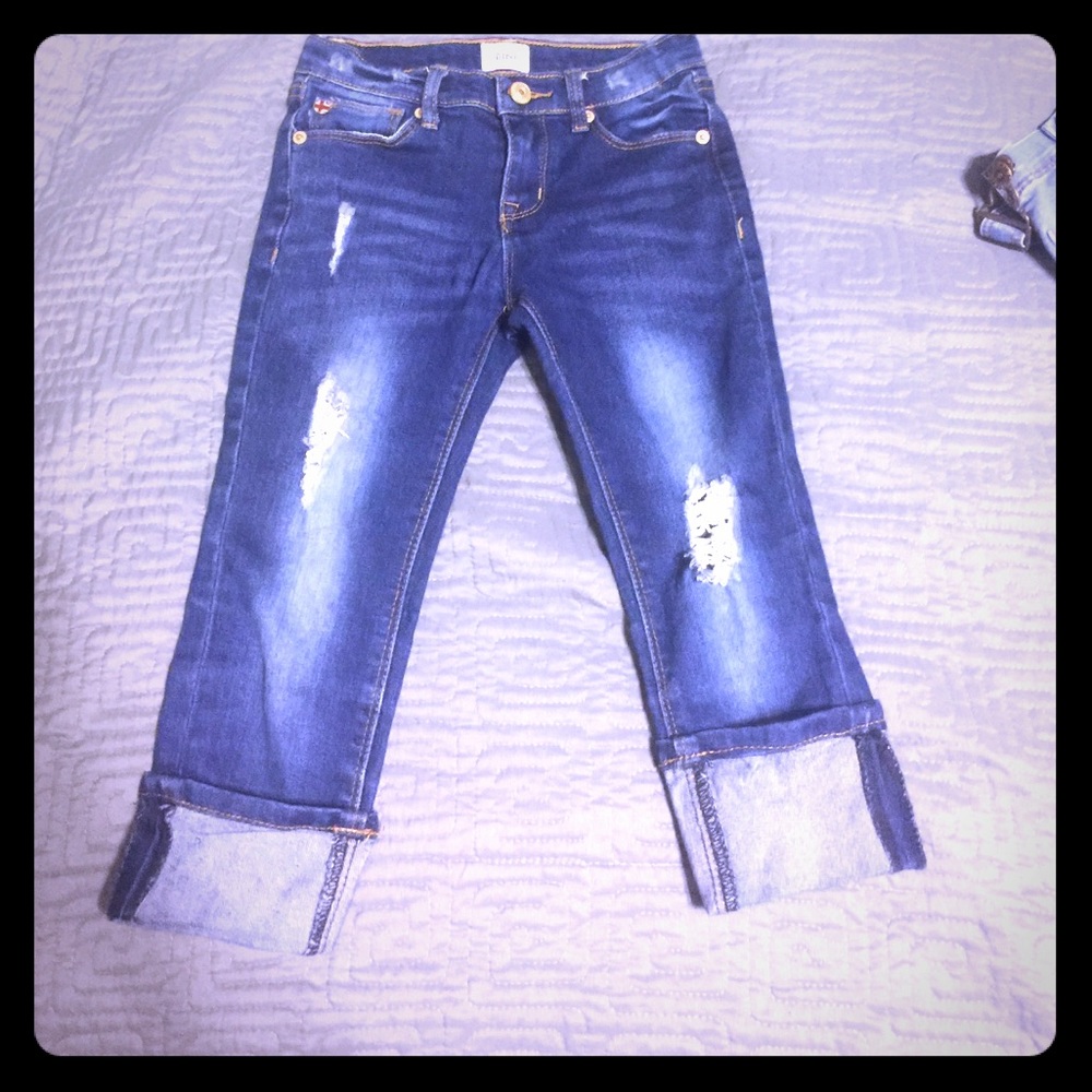 Little Girls HUDSON Capri denim.