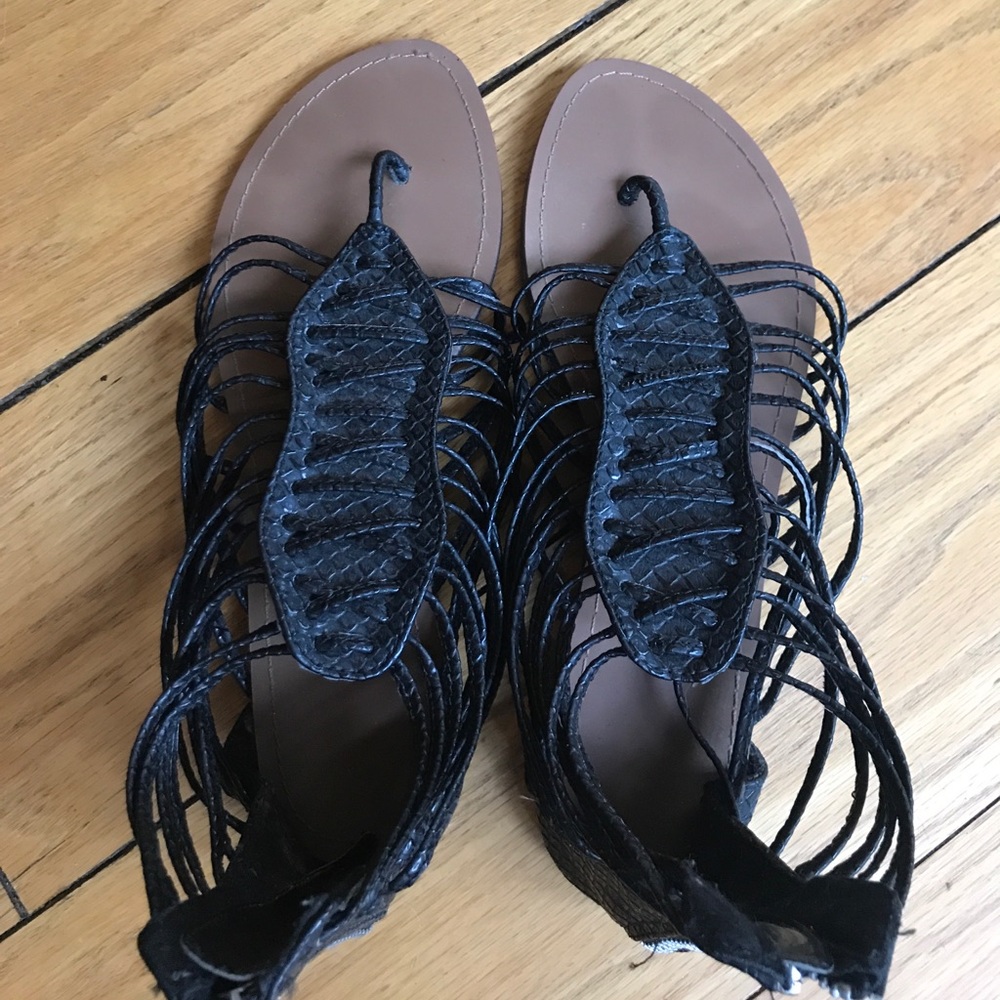 Black Gladiator Sandals