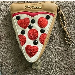 Betsey pizza clutch wristlet