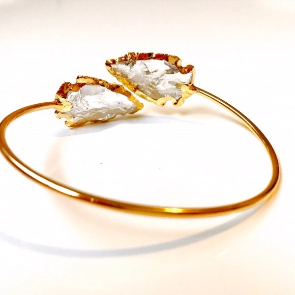 Bondhu Crystal Arrowhead Bangle, 24K gold plated! - Picture 2 of 8