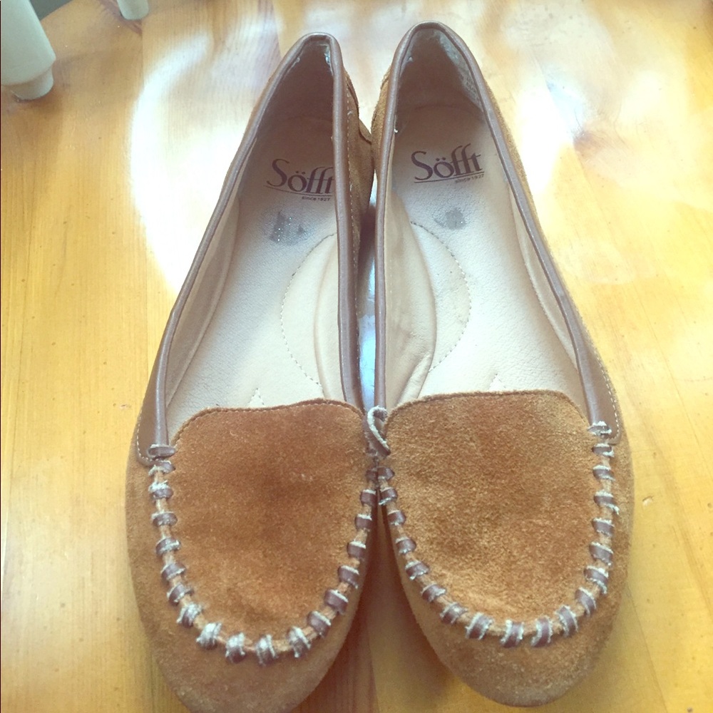 Tan moccasins