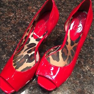 Jessica Simpson Red Peep Toe Heels