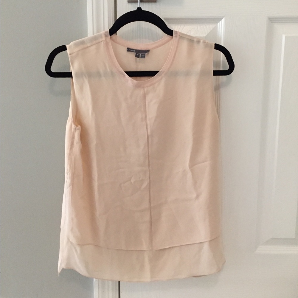 Vince peach/nude silk top