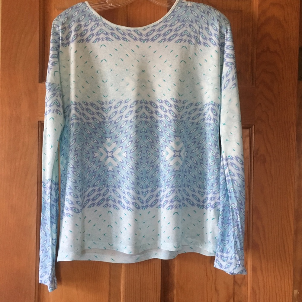 Blue Aztec printed top