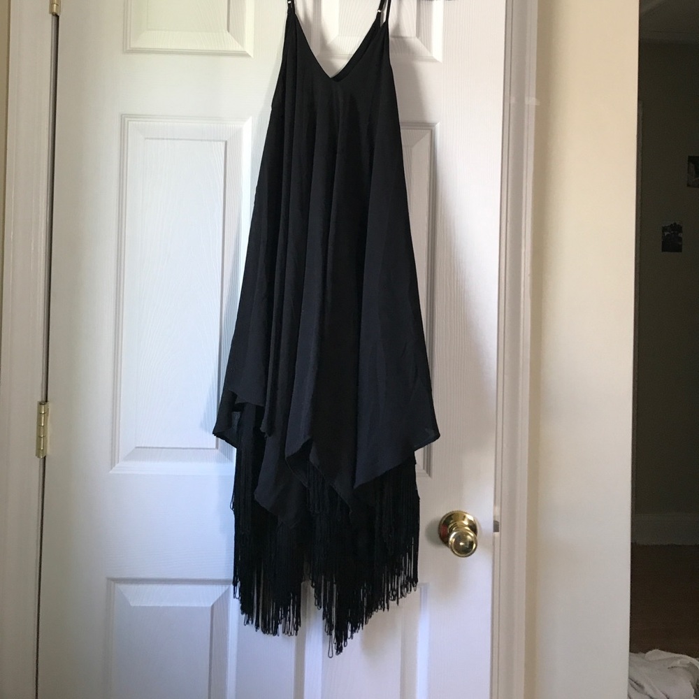 Trapeze Dress with Fringe