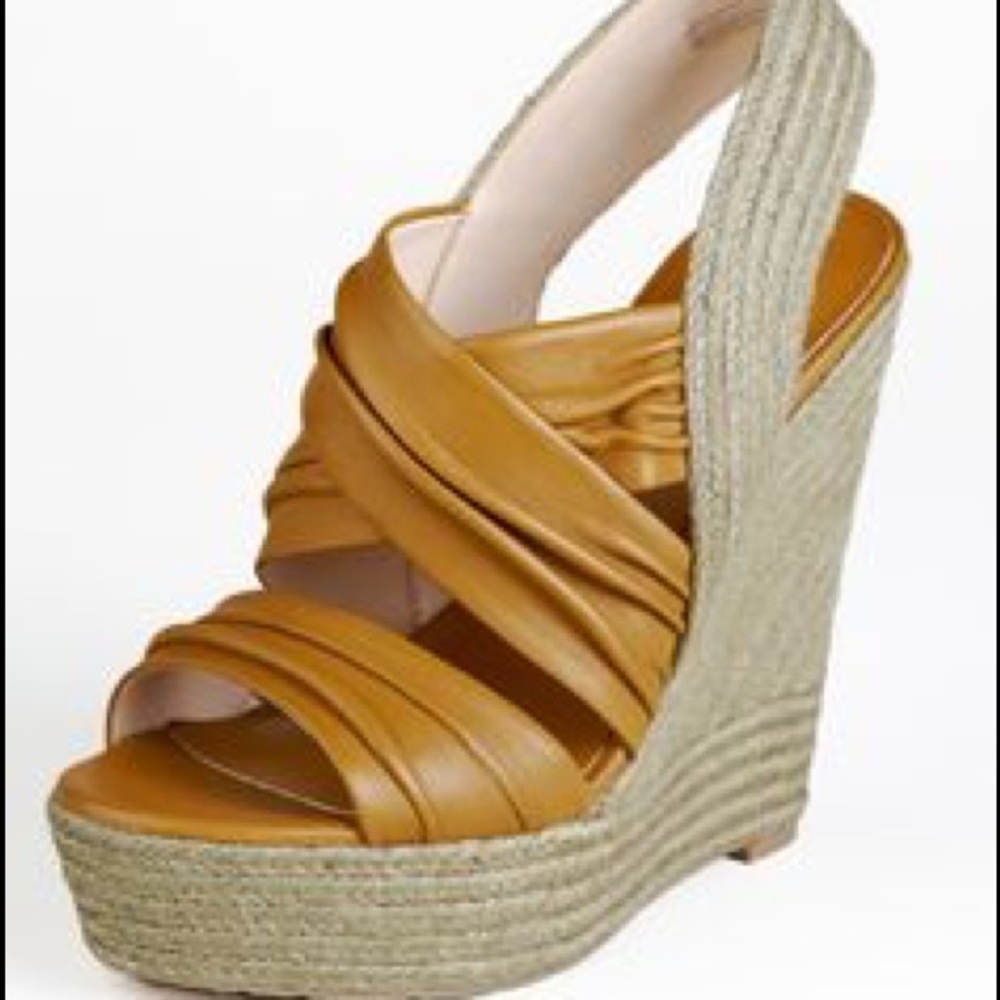 boutique 9 illy cognac espadrille wedges NEW