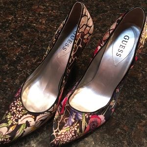 Floral Closed Toe Guess Heels