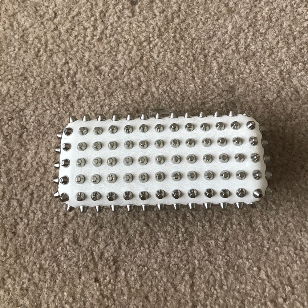 White studded clutch