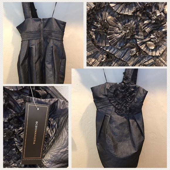 BCBGMaxAzria Dresses & Skirts - [BCBGMaxAzria] Brocade Gunmetal Dress