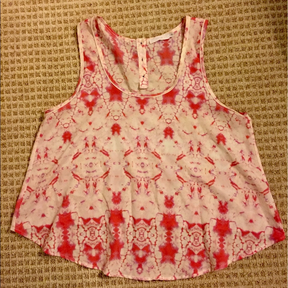 Lush patterned pink hi-low top