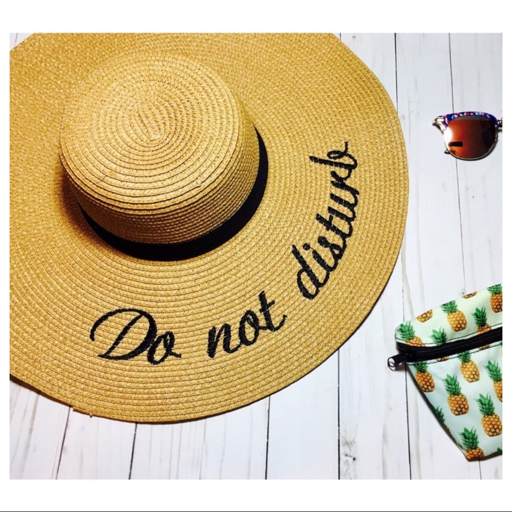 "Do not disturb" straw sun hat - Picture 2 of 4