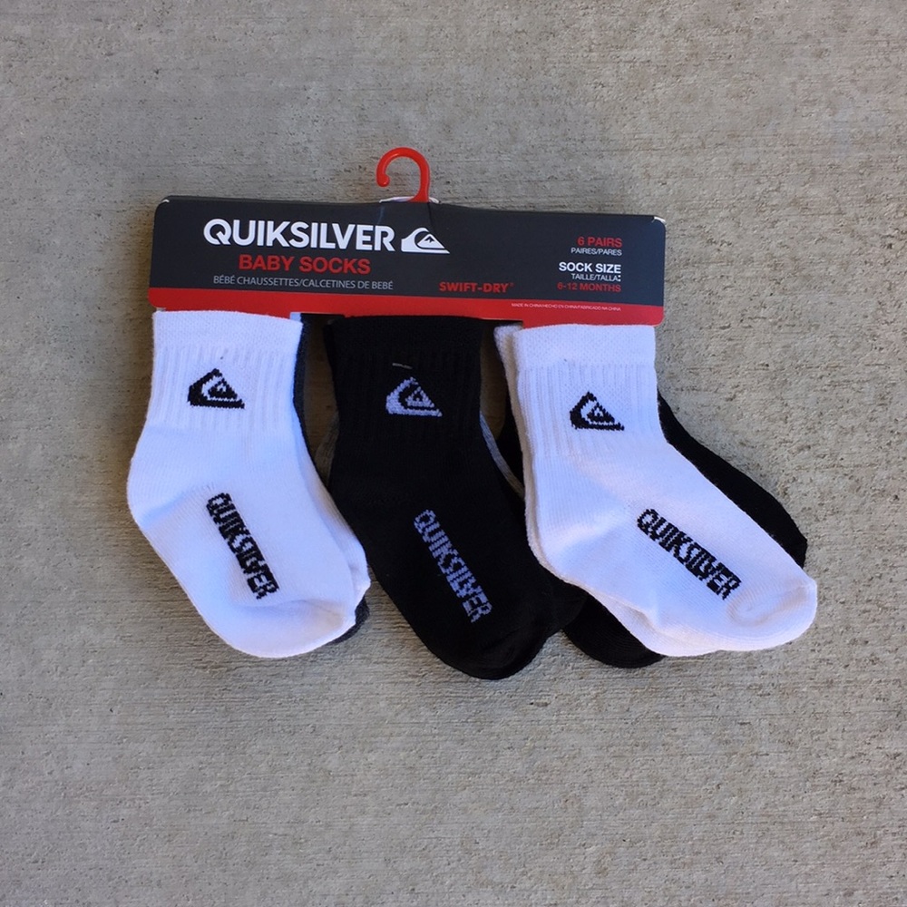 🚫SOLD🚫 (NEW) Quiksilver 6-Pack 6-12mo Socks