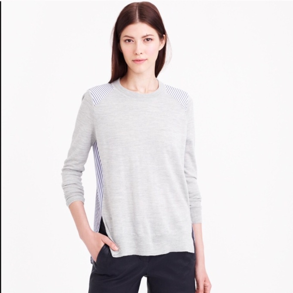 J. Crew Mixed Media Sweater in Heather Dusk