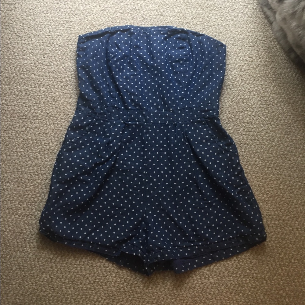 women's polka dot romper size medium