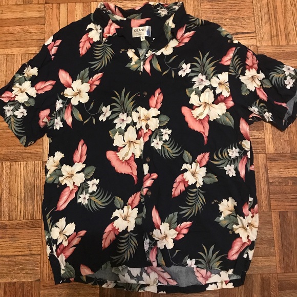 Iolani Other - Floral Print Hawaiian Button Down Shirt Size XL