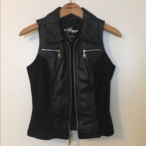 Zip-up leather vest from Wilsons Leather.