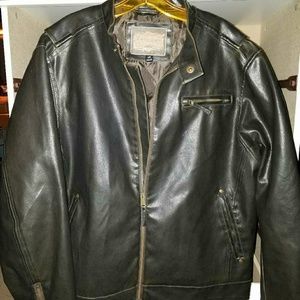 black leather jacket