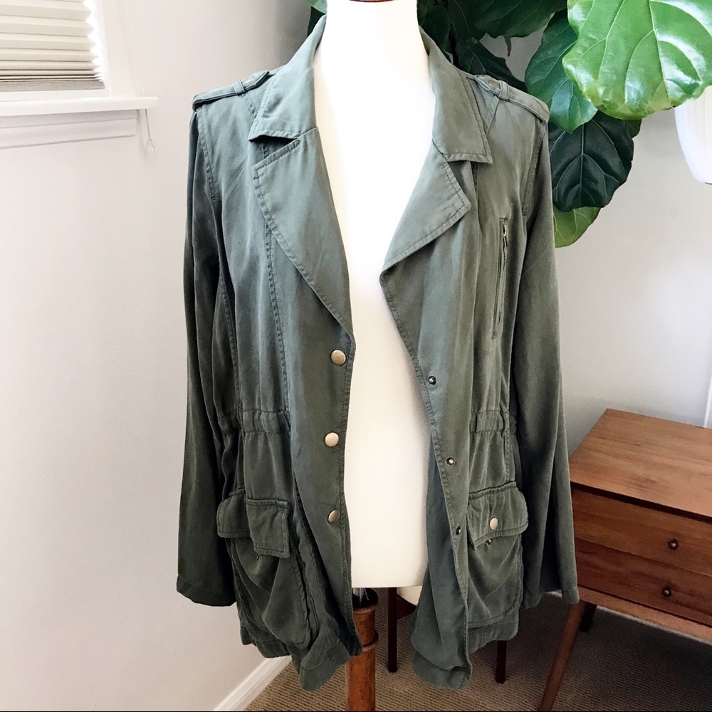 Lucky Brand Olive Green Light weight Jacket Size L - Picture 1 of 6