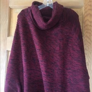 Knitted Poncho with scoop neckline