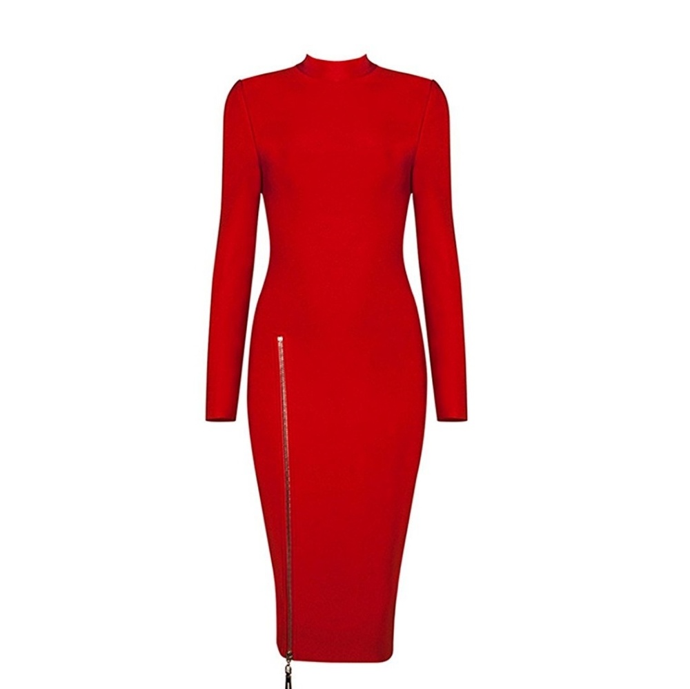 Long sleeve mock neck Herve Leger INSPIRED bandage