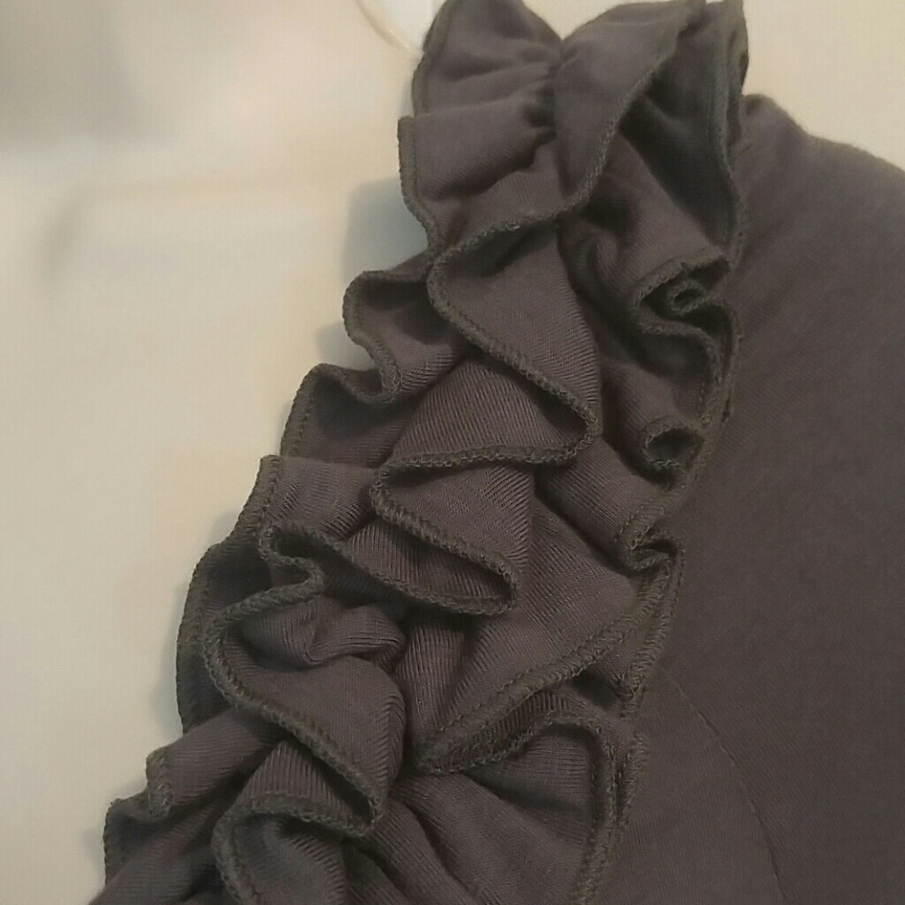 Grey Ruffle Top - Picture 2 of 3