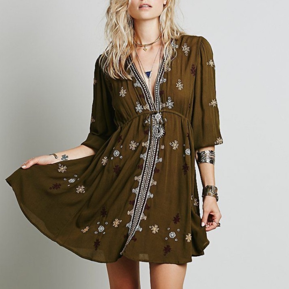 DISO!!! Free People Star Gazer Dress in Olive