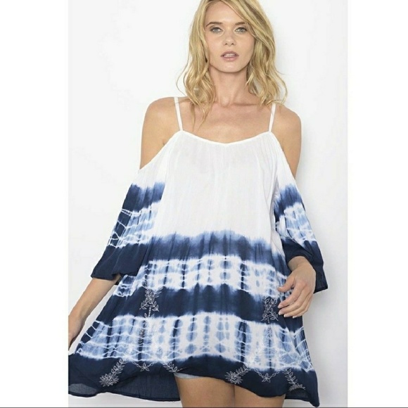 1 LEFT - Fun & Flirty Cold Shoulder Tie-dye Top - Picture 3 of 6