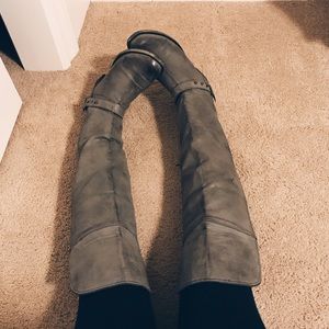 Over The Knee Gray Boots