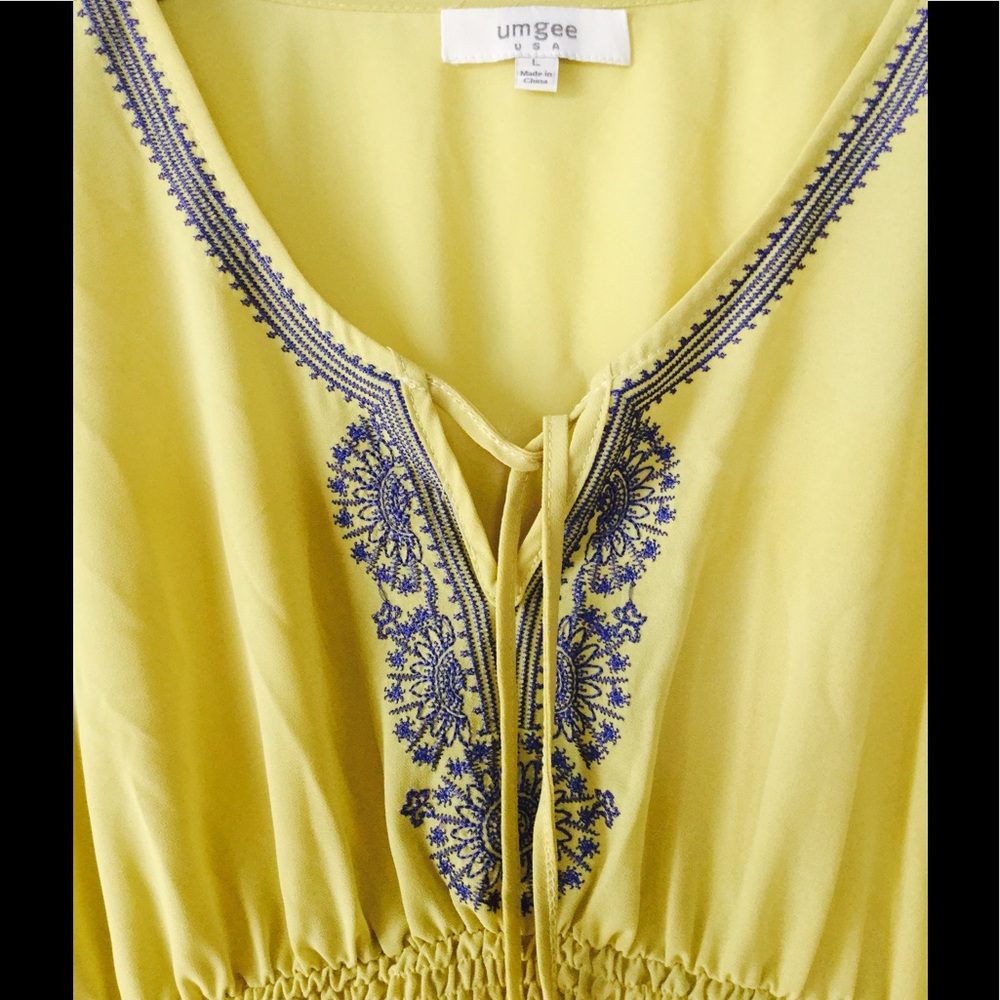 Soft citron embroildered tunic by Umgee