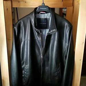 black leather jacket