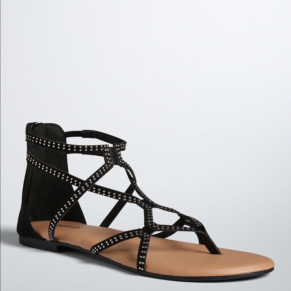 Torrid Studded Gladiator Sandals Black Wide Width