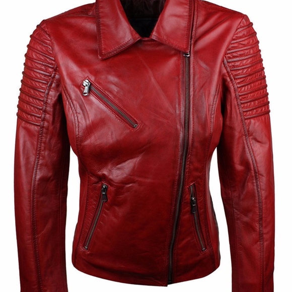 Motorbike style Original Lambskin Leather Jacket - Picture 2 of 5